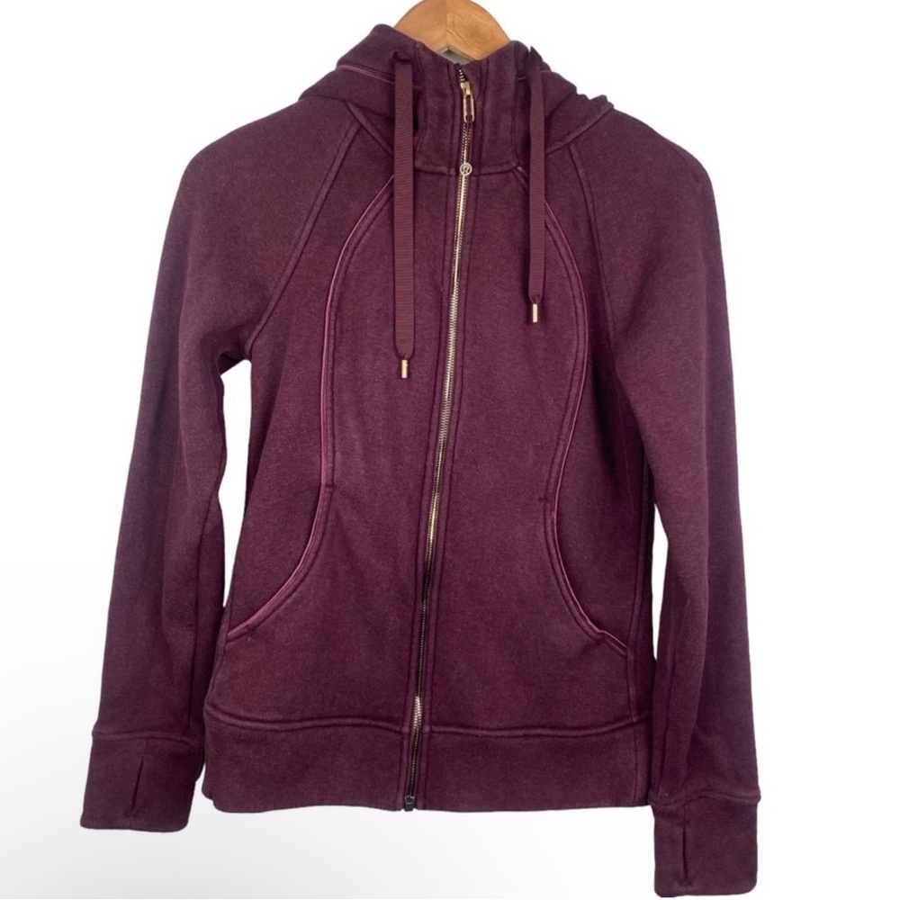 Lululemon Scuba Hoodie Zip pockets Heathered Persian Purple / Marron Size 6